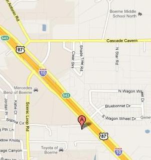map showing IH-10 W near exit 543