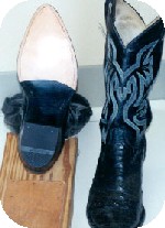 photo of repaired soles on a pair of boots